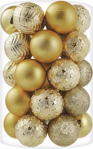 Miniatura 12 de 34 piezas Adornos de bola de Navidad azul bebé irrompibles de plástico para árbol de Navidad, decoraciones para fiesta de Navidad, oficina en casa