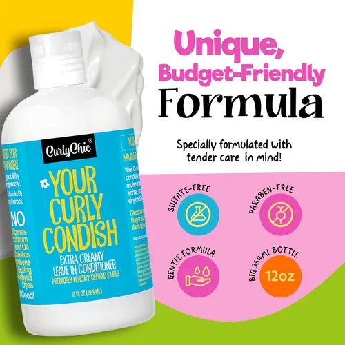 Miniatura 3 de CurlyChic Tu Condish Rizado – Acondicionador extra cremoso sin enjuague, hidratación intensa, control del encrespamiento y definición de rizos