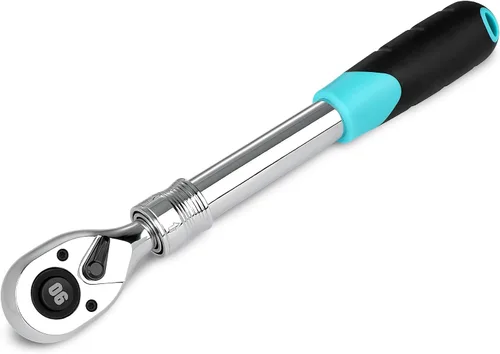 DURATECH Trinquete de accionamiento extensible de 1/2 pulgadas, llave de trinquete reversible de 90 dientes con liberación rápida con mango