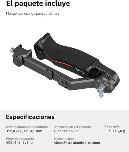 Miniatura 9 de SmallRig Empuñadura Sling Ajustable para Cardán, Mango Sling para DJI RS 4 Mini, RS 4, RS 4 Pro, RS 3 Mini, RS 3, RS 3 Pro, RS 2, RSC 2, Carga