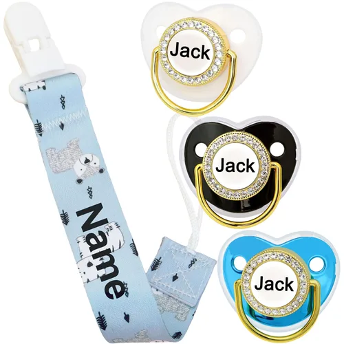 Miniatura 8 de 4 unidades, chupete personalizado con nombre, clip para chupete personalizado, regalo de bebé para niños y niñas recién nacidos, accesorio de bebé