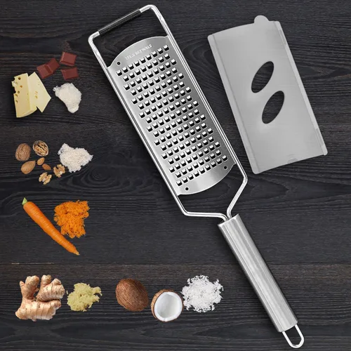 Rallador profesional Zester grueso para queso, zanahoria, jengibre, coco, nueces y rábano picante, rallador de cocina con hoja de acero inoxidable