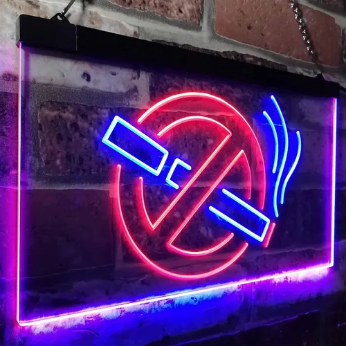 Miniatura 3 de ADVPRO No Smoking Non Smoke Warning Shop Restaurant Dual Color LED Neon Sign Blue & Red 12" x 8.5" st6s32-i3189-br