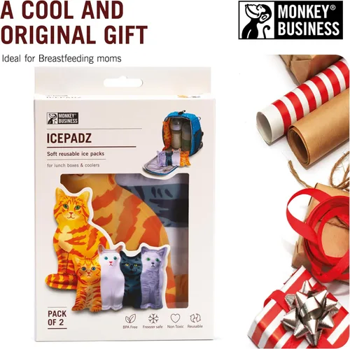 Miniatura 7 de Monkey Business Icepadz - Juego de hielo suave, bolsas de hielo reutilizables para biberones y leche materna, bolsa de hielo delgada para Icepadz