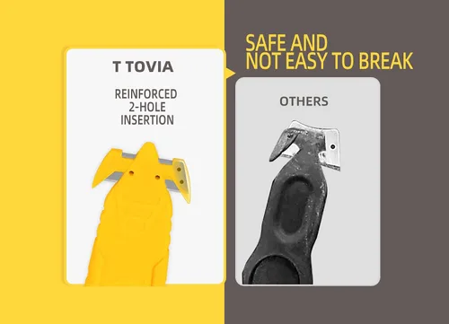 Miniatura 7 de T TOVIA Cuchillo Cortador de Cajas de Seguridad de Hoja de Acero Inoxidable Empotrada Oculta, Abridor de Paquetes Cortador de Plástico para Caja
