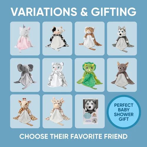 Miniatura 8 de Love By Emi Juguete para dormir 4 en 1 para bebé, máquina de sonido de animales de peluche y soporte para chupete, ruido blanco y música, manta