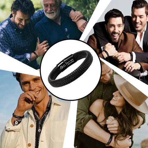 Miniatura 7 de Regalos para el día del padre, regalos de graduación para hombres, pulsera de cuero para hombre, relleno de calcetines para adolescentes, regalos