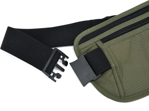 Miniatura 119 de DAITET Cinturón de dinero, soporte para pasaporte, cartera de viaje oculta segura con bloqueo RFID, riñonera encubierta (negro), Negro, Rfid