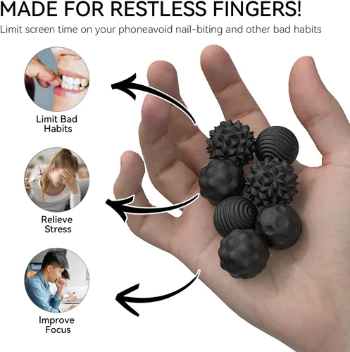 Miniatura 3 de Juguetes de Bolas Magnéticas Fidget, 8 Piezas Juguetes Sensoriales de Silicona para Alivio del Estrés para Adultos y Adolescentes con Autismo, TDAH