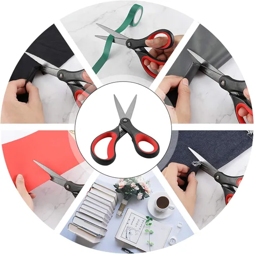 Miniatura 6 de LIVINGO Paquete de 2 tijeras antiadherentes de titanio de 8 pulgadas, agarre cómodo profesional de acero inoxidable, multiusos, tijeras rectas