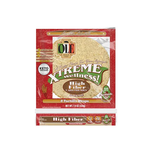 Olé Xtreme Wellness® - Bocadillo alto en fibra | Tortillas de harina de tamaño de 5.5 pulgadas | Apto para carbohidratos | Certificado Keto | 7.9