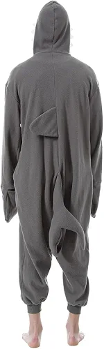 Miniatura 6 de EraSpooky Pijama de tiburón para adultos, disfraz de animales de una pieza con capucha, unisex