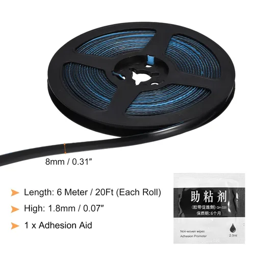 Miniatura 2 de uxcell Moldura flexible autoadhesiva, 20 pies, para despegar y pegar, cinta decorativa de sellado de tira de calafateo para encimeras, fregaderos