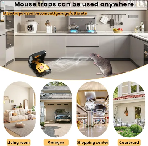 Miniatura 7 de Trampas para Ratones, Trampa para Ratas Rápida y Eficaz, Mejor Trampa para Ratones, Trampas de Plástico Reutilizables para Interiores y Exteriores