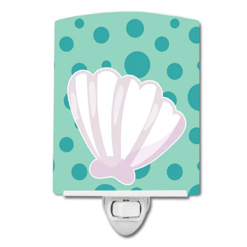 Miniatura 3 de Caroline's Treasures BB8843CNL - Concha de vieira de playa #2, luz nocturna de cerámica compacta, certificado UL, ideal para dormitorio, baño