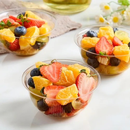 Miniatura 4 de Cuencos pequeños de plástico transparente de 8 onzas, paquete de 100 cuencos desechables de plástico duro para servir frutas, postres, parfaits