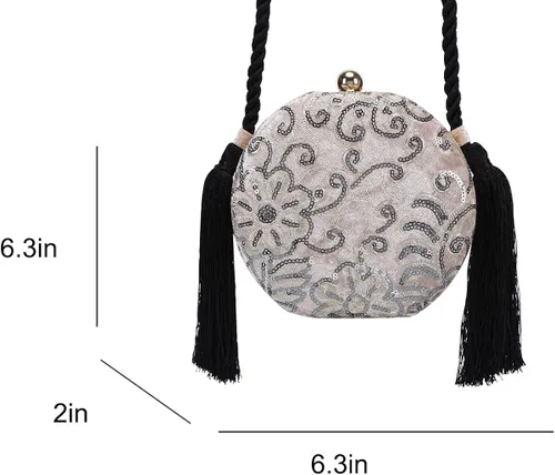 Miniatura 2 de Fawzia - Bolsas de noche con bordado de lentejuelas de terciopelo