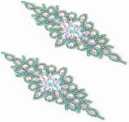 Miniatura 9 de Apliques de cuentas de perlas de diamantes de imitación rojos apliques de novia accesorios de cristal de ajuste de diamantes de imitación