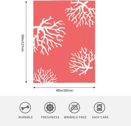 Miniatura 2 de HGOD DESIGNS Manta de forro polar coral de playa, suave y acogedora, manta mullida y mullida para mujeres y adultos, manta de microfibra de felpa