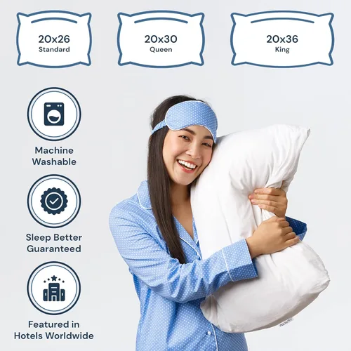 Miniatura 9 de Almohada de poliéster ultra fina de tamaño estándar para dormir plana y baja almohada para dormir boca abajo y dormir boca abajo