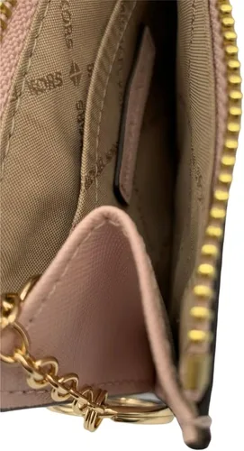 Miniatura 6 de Michael Kors Jet Set - Bolsa de viaje pequeña con cremallera superior y soporte para identificación en piel Saffiano rubor en polvo Powder Blush