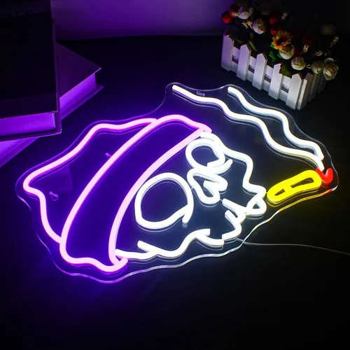 Miniatura 2 de Lucunstar Letrero de Neón de Calavera de Halloween Letrero LED de Neón de Halloween Letreros de Neón para Decoración de Pared Brillo Ajustable