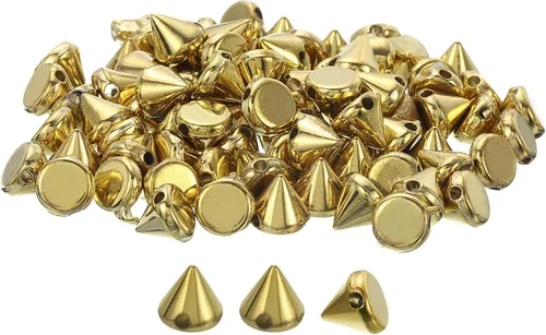 Miniatura 9 de uxcell 200 tachuelas acrílicas con forma de cono de espiga, 0.316 x 0.315 pulgadas, parte trasera plana, pegamento para coser en cuentas punk