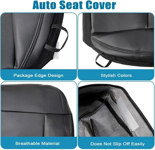 Miniatura 4 de Priprilod Funda de Reemplazo de Asiento de Cuero Negro para Lado del Conductor Compatible con Ford F150 Lariat 2004 2005 2006 2007 2008