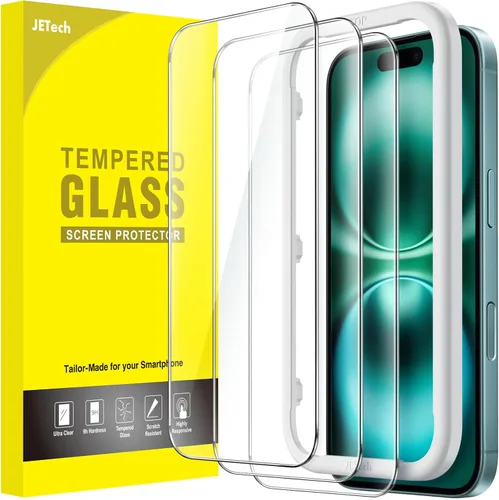 Miniatura 15 de JETech Protector de Pantalla para iPhone 17 Pro de 6.3 Pulgadas, Película de Vidrio Templado con Herramienta de Fácil Instalación, Dureza 9H