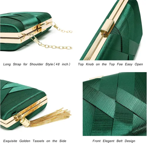 Miniatura 5 de CARIEDO Bolso de mano de noche para mujer, de tela manchada, para boda, graduación, noche, fiesta, F