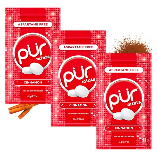 Miniatura 26 de PUR Mentas Mentas para aliento fresco sin aspartame Elaboradas con xilitol Sin azúcar, veganas, sin gluten Sabor natural a menta piperita
