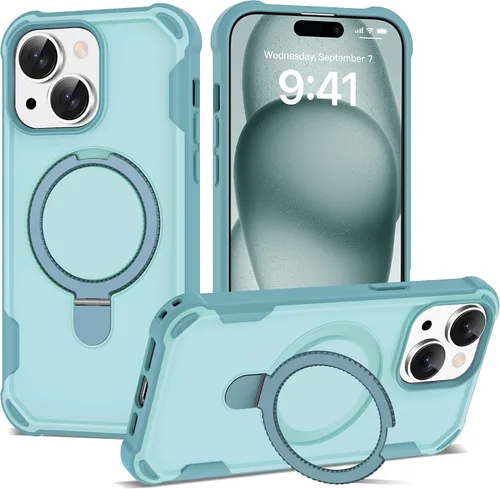 Miniatura 13 de Funda compatible con iPhone 12 y 12 Pro de 6.1 pulgadas con soporte de anillo magnético [protección militar contra caídas] [compatible con MagSafe]