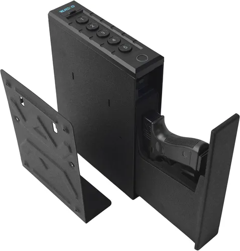 Slider Biometric Pistol Safe 3 maneras de acceso rápido con huella dactilar/teclado/cerradura de llave para mesita de noche cama escritorio