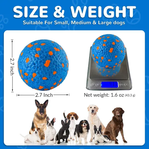Miniatura 2 de Farish - Pelotas para perros de alto rebote para masticadores agresivos, juguetes flotantes para perros para buscar agua, pelotas de tenis duraderas