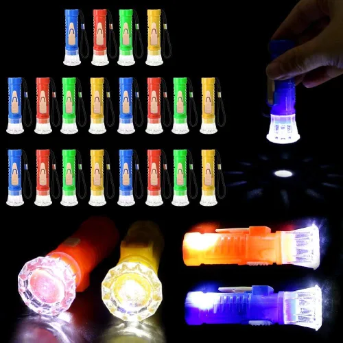 Miniatura 7 de PROLOSO Mini linternas de juguete con cordón LED de bolsillo linterna de juguete conjunto de niños recuerdos de fiesta 20 piezas