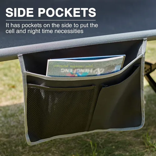 Miniatura 7 de EVER ADVANCED Catre de Campamento Extra Ancho para Adultos, Catres de Dormir de Tamaño Extragrande XXL, Cama Plegable con Bolsa de Transporte, 84.3