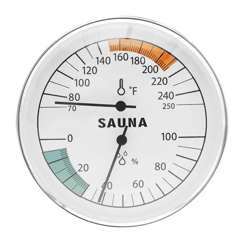 Termómetro de sauna 2 en 1 Fahrenheit, higrómetro para sala de sauna, monitor de temperatura de humedad interior, accesorios de sauna centígrados