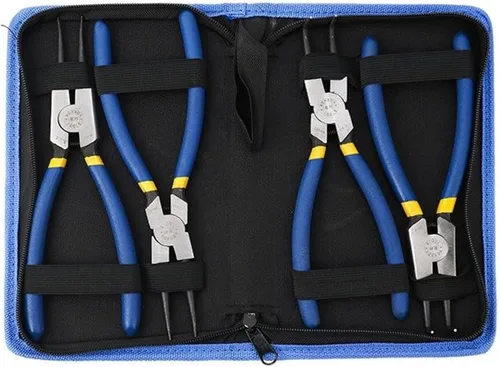 Miniatura 10 de Juego de 4 alicates Circlip de 7 pulgadas, 9 pulgadas, 13 pulgadas, incluye alicates externos e internos Alicate para Anis con punta doblada y recta