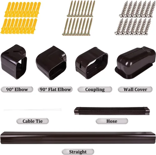 Miniatura 2 de LyPrem Juego de mini línea dividida marrón de 16.5 pies cubierta de línea de PVC de 4 pulgadas para mini split y aire acondicionado central y bomba