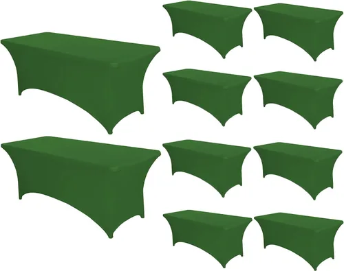Miniatura 55 de PTC21B - Juego de 6 manteles elásticos de 6 pies, color negro, rectangular, ajustable, lavable, de elastano, para fiestas, bodas, cócteles