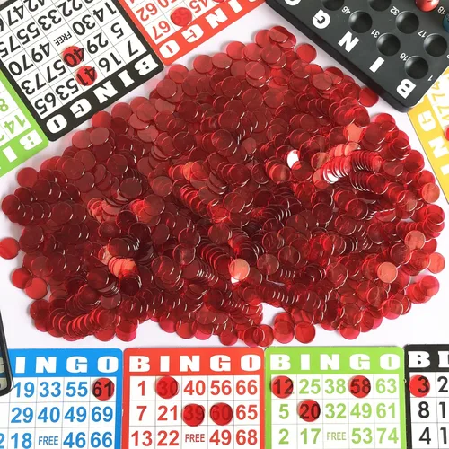 Miniatura 6 de YH Poker 1000 fichas de marcadores de fichas de bingo, discos de plástico, contadores de fichas para juegos de bingo, ideal para fiestas