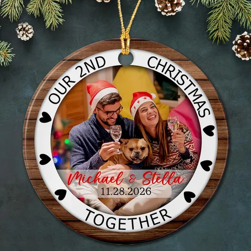Miniatura 13 de Adorno de cerámica personalizado para parejas comprometidas, pájaros de Navidad 2025, adorno de cerámica de pájaros de compromiso, regalos