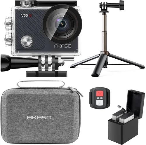 Miniatura 11 de AKASO V50X. Cámara de acción WiFi nativa 4K30fps con pantalla táctil EIS 4X Zoom, resistente al agua hasta 40 metros, soporte para cámara