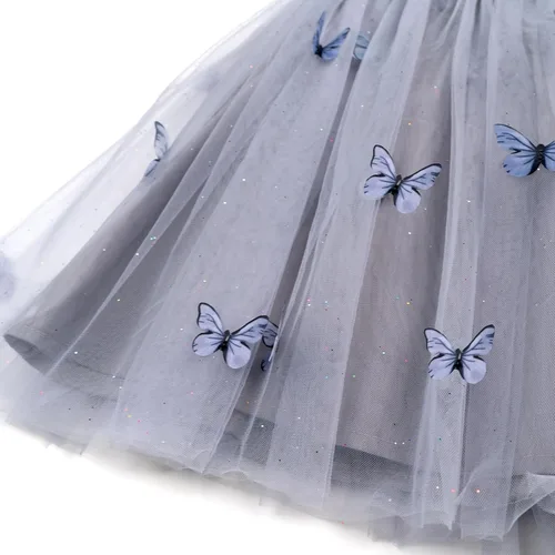 Miniatura 2 de Miipat Vestido de tul sin mangas para niñas pequeñas, vestido de tutú de mariposa floral para niñas pequeñas, vestidos de princesa para fiesta
