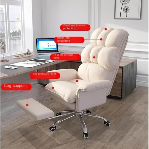 Miniatura 3 de Swivel Office Chair with Footrest, Executive High Back Reclinable PU Leather Computer Desk Comfortable Lift Gaming Chair for Home and Office