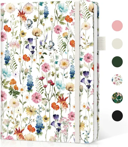 Taja Cuaderno rayado para mujeres y hombres, diario de cuero de tapa dura para escribir, cuaderno de rayas universitarias A5 para trabajo y toma de
