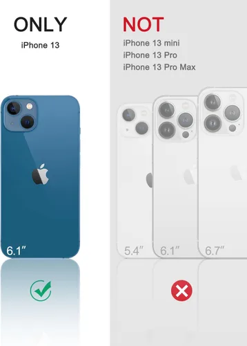 Miniatura 2 de Dexnor Funda para iPhone 14 para iPhone 13 de 6.1 pulgadas, [protector de pantalla y soporte integrados] Protección de grado militar resistente a