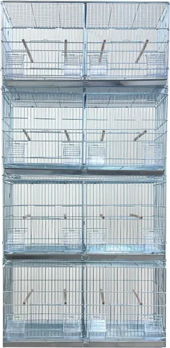 Miniatura 12 de Combo: Blanco Lote de 4 Criadores de Pila y Cerradura Criador Bird Flight Loro Jaulas Lateral Cría Caja Nido Puerta Divisor Extraíble con Soporte