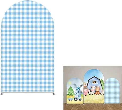 Miniatura 10 de Fundas de fondo de arco para fiestas, diseño de granero, diseño de granero, fundas elásticas para cumpleaños, banquetes, fiestas, baby shower