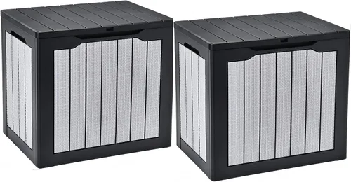 Miniatura 57 de YITAHOME Caja grande de resina de 100 galones, cajas de almacenamiento al aire libre para muebles de patio, cojines de exterior, herramientas